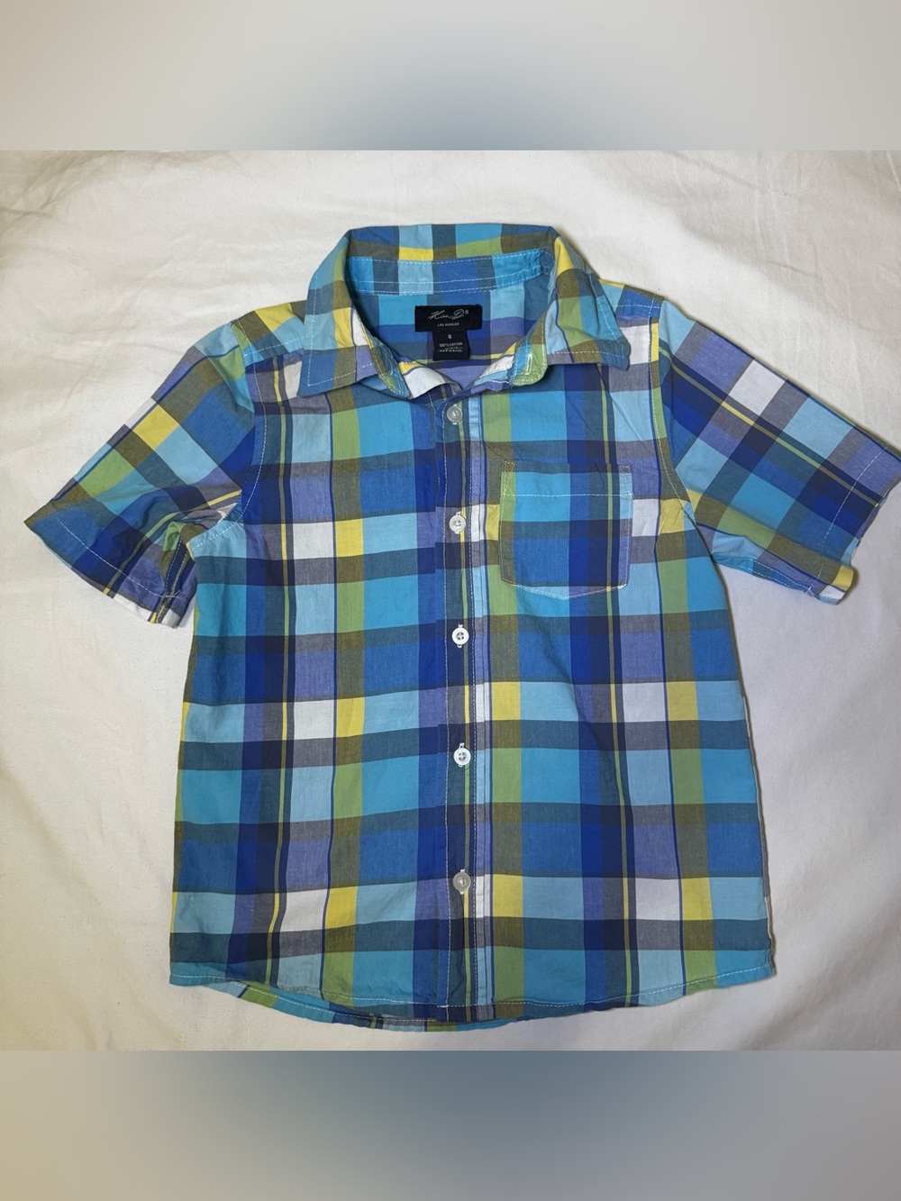 Boy's Blue Short-Sleeve Button-Down Shirt